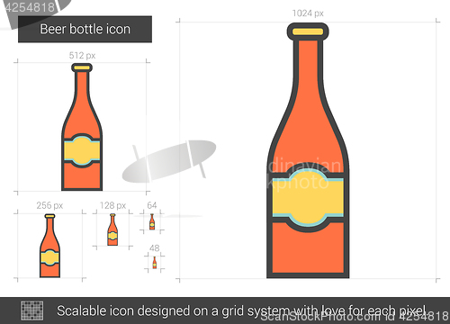 Image of Beer bottle line icon.