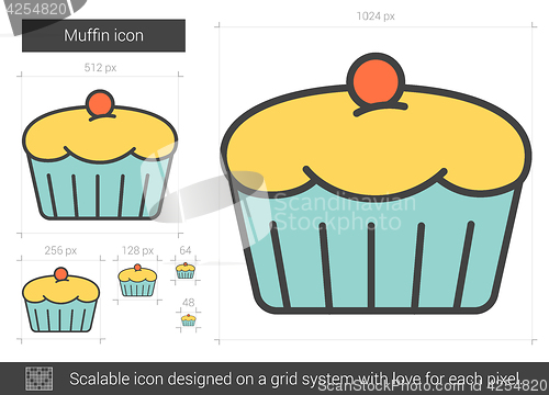 Image of Muffin line icon.