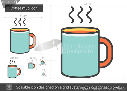 Image of Coffee mug line icon.