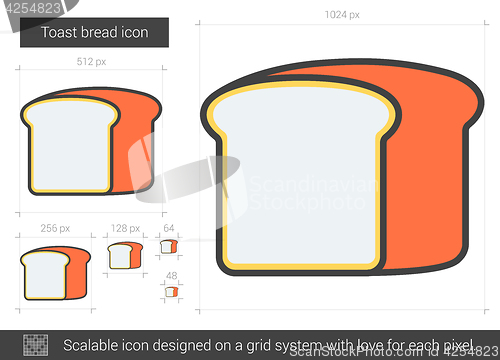 Image of Toast bread line icon.