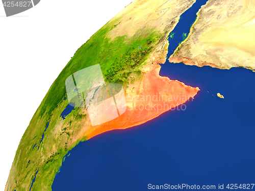 Image of Country of Somalia satellite view