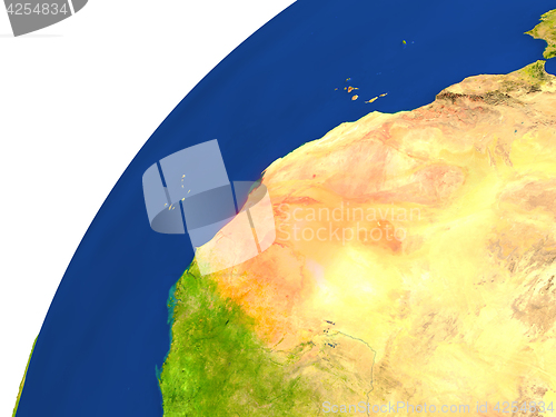 Image of Country of Mauritania satellite view