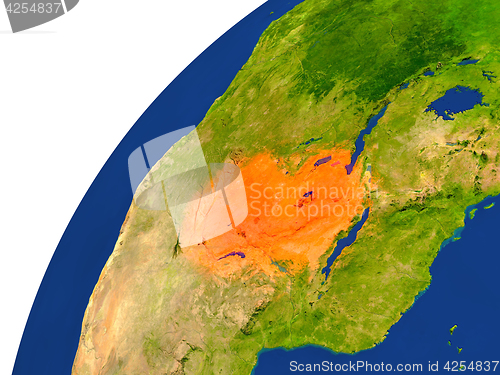 Image of Country of Zambia satellite view