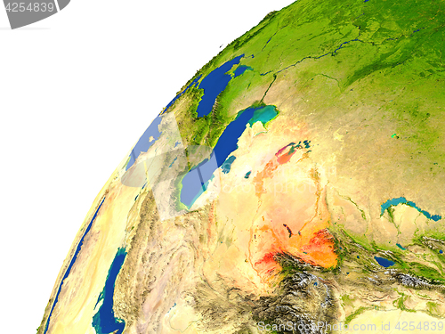 Image of Country of Uzbekistan satellite view