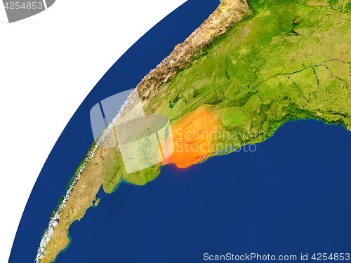 Image of Country of Uruguay satellite view