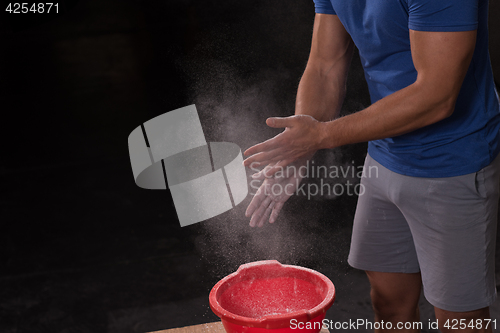 Image of Gym Chalk Magnesium Carbonate hands clapping man