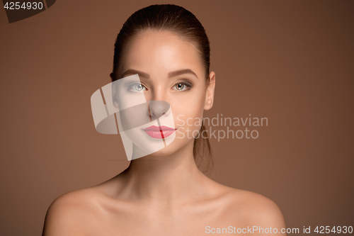 Image of Beautiful woman face portrait close up