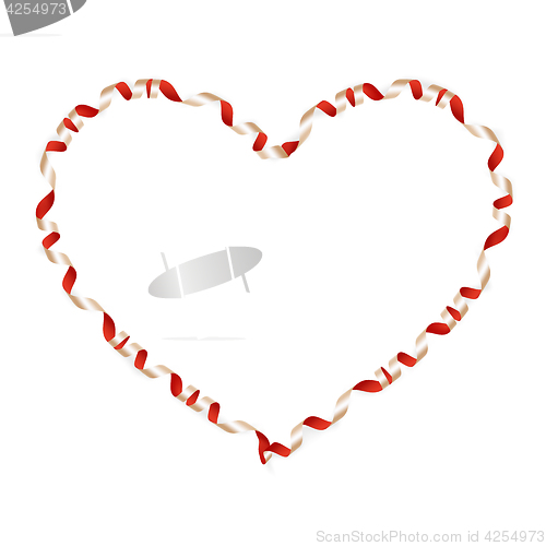 Image of Valentine s Day heart-shaped ribbon. EPS 10
