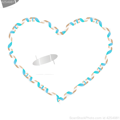Image of Blue Ribbon Heart. EPS 10