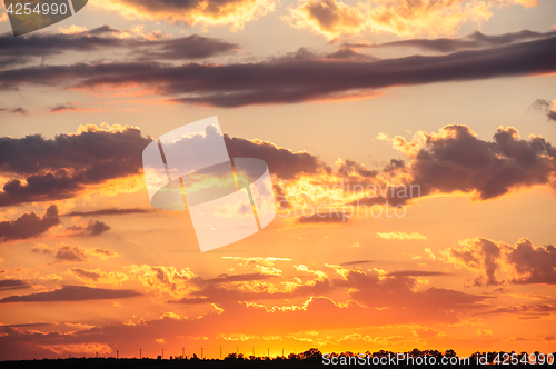 Image of Sunset over meadow