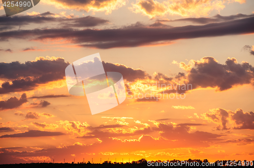 Image of Sunset over meadow
