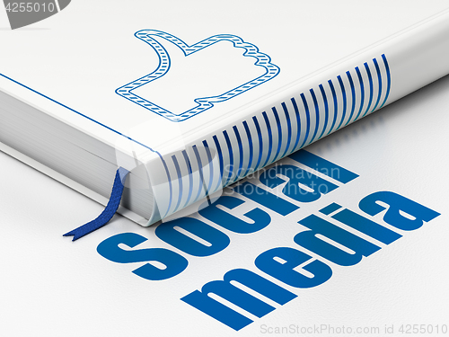 Image of Social network concept: book Thumb Up, Social Media on white background