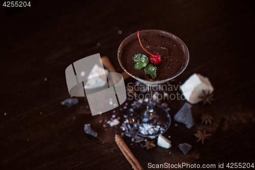 Image of dessert from different kind of chocolate