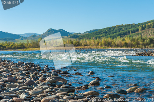 Image of Fast mountain river in Altay