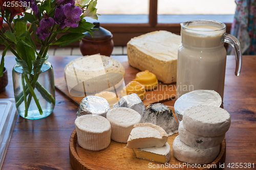 Image of Set of different cheese