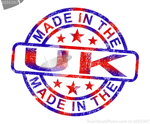 Image of Made In The Uk Stamp Shows Product Or Produce From Britain