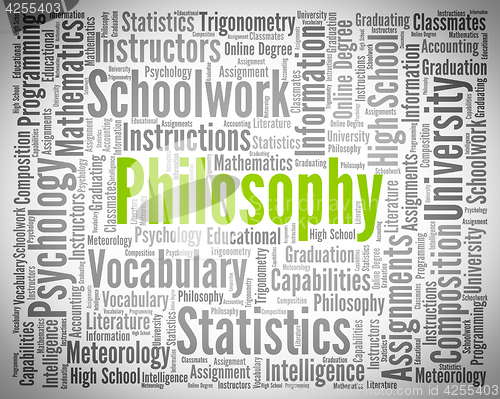 Image of Philosophy Word Means Wisdom. Philosophies And Ethics