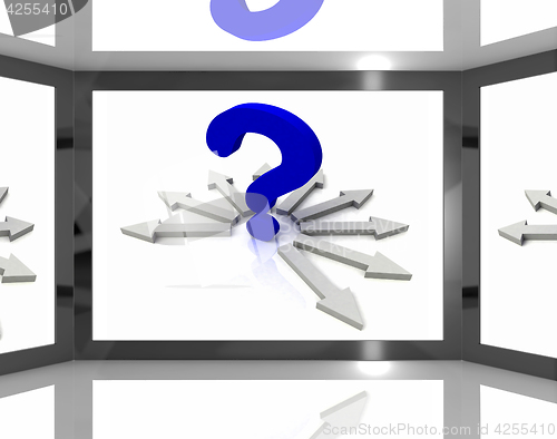 Image of Question Mark On Screen Shows Questions TV Show