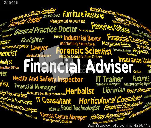 Image of Financial Adviser Means Trading Job And Accounting