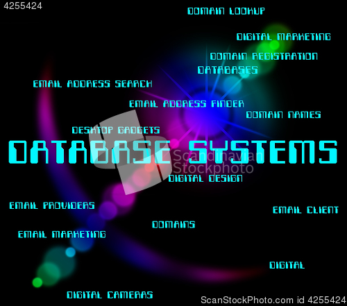 Image of Database Systems Shows Digital Computing And Word