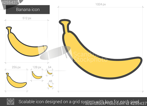 Image of Banana line icon.