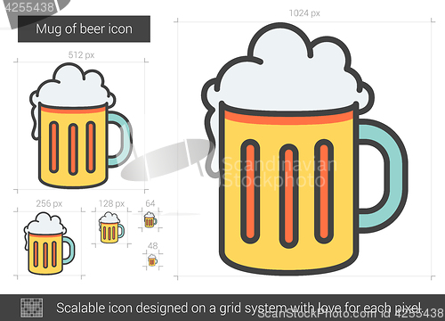 Image of Mug of beer line icon.