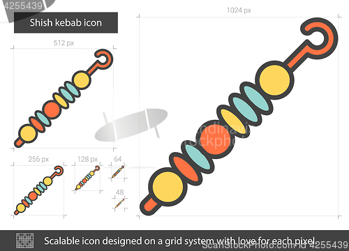 Image of Shish kebab line icon.