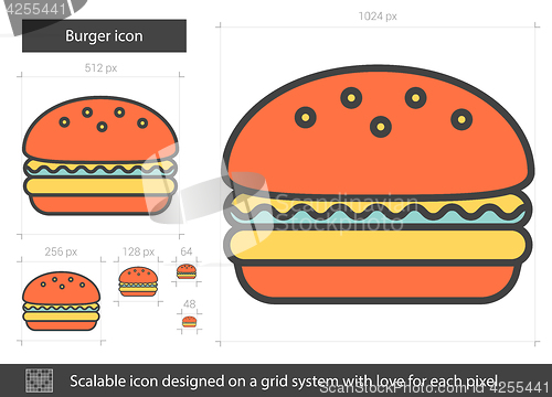 Image of Burger line icon.