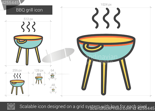 Image of BBQ grill line icon.