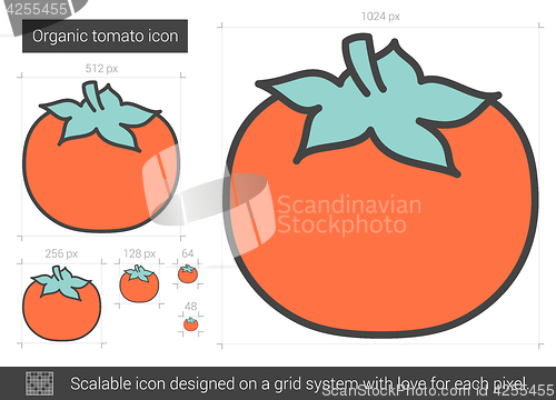 Image of Organic tomato line icon.