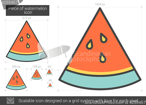 Image of Piece of watermelon line icon.