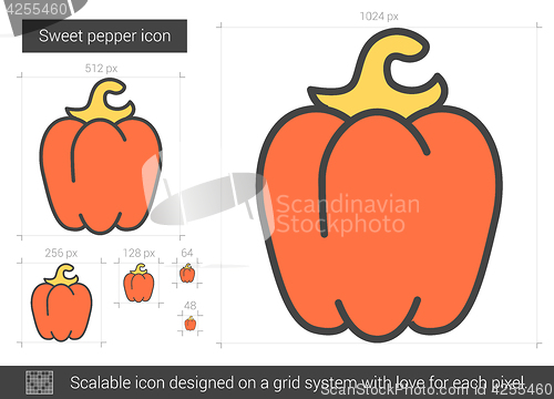 Image of Sweet pepper line icon.