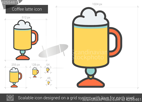 Image of Coffee latte line icon.
