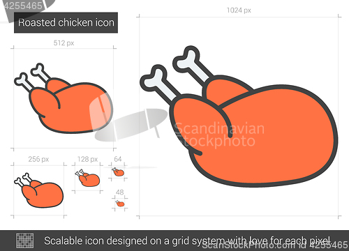 Image of Roasted chicken line icon.