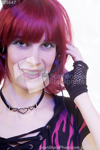 Image of woman with headset