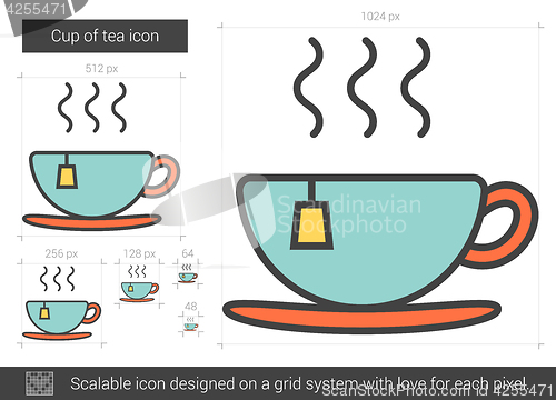 Image of Cup of tea line icon.