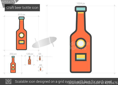 Image of Craft beer bottle line icon.