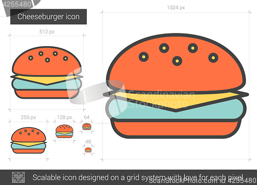 Image of Cheeseburger line icon.