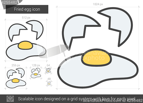 Image of Fried egg line icon.