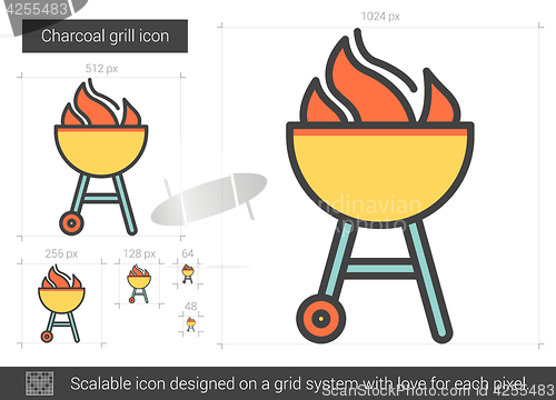 Image of Charcoal grill line icon.