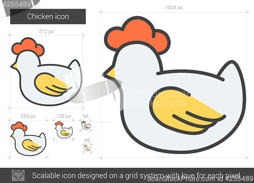 Image of Chicken line icon.