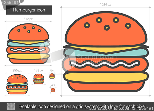 Image of Hamburger line icon.