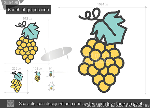 Image of Bunch of grapes line icon.