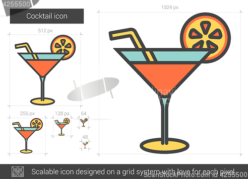 Image of Cocktail line icon.