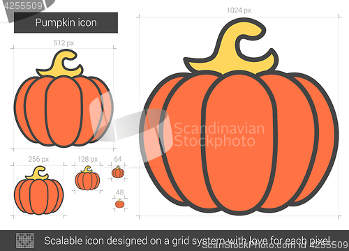 Image of Pumpkin line icon.