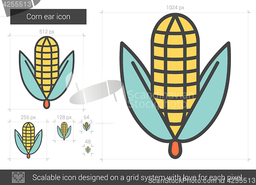 Image of Corn ear line icon.