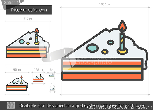 Image of Piece of cake line icon.