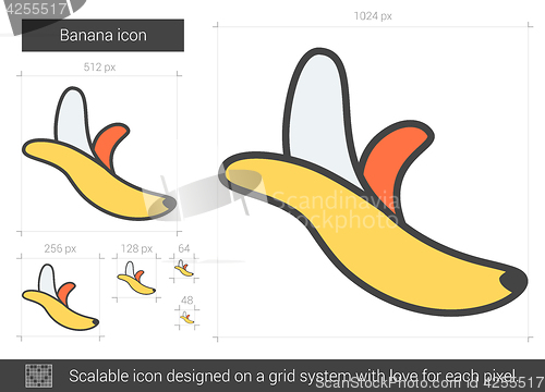 Image of Banana line icon.