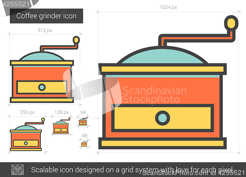 Image of Coffee grinder line icon.