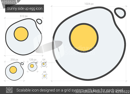 Image of Sunny side up eggs line icon.